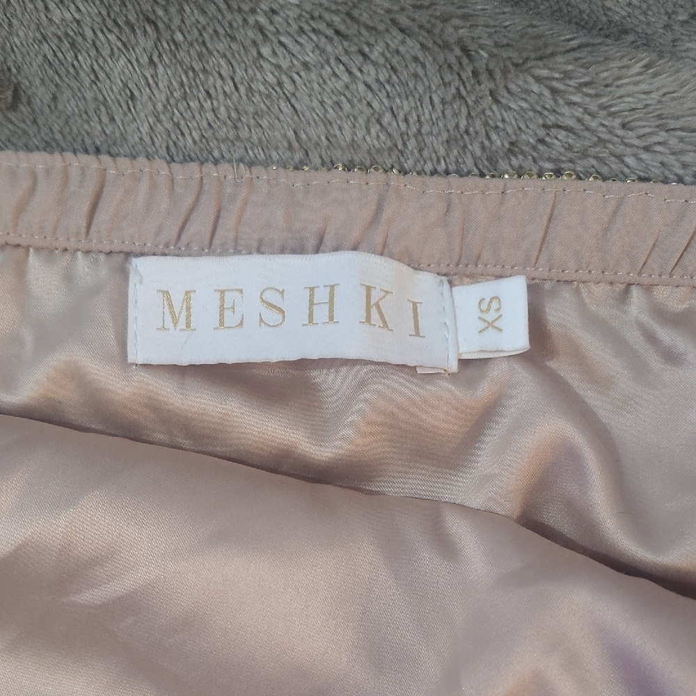 Meshki Satin Skirt in Soft Beige